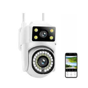 WI-FI Външна смарт камера с два обектива 6 мегапиксела за видео наблюдение
