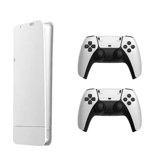 Ретро видео конзола с два безжични контролера и модерна визия