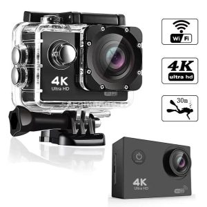 Спортна екшън камера, 16 MP, 4К Ultra HD, 170 градуса, Wi-Fi, HDMI, Аксесоари